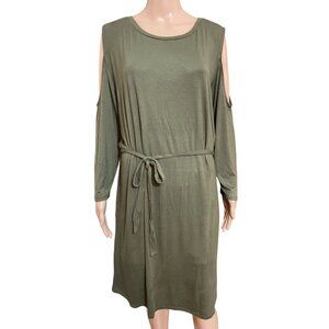 NWT Alison Andrews Green Cold Shoulder Dress Size XL